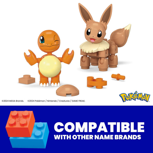 MEGA Pokémon Poké Ball 2-Pack Building Toy Kits With 2 Action Figures (40 Pieces) For Kids