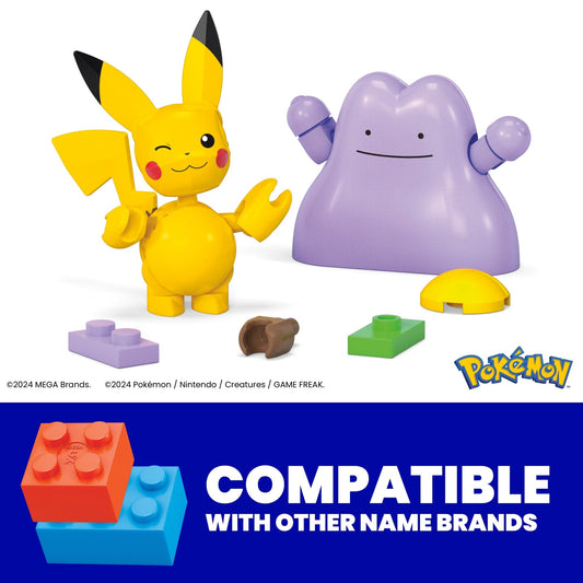 MEGA Pokémon Poké Ball 2-Pack Building Toy Kits With 2 Action Figures (42 Pieces) For Kids