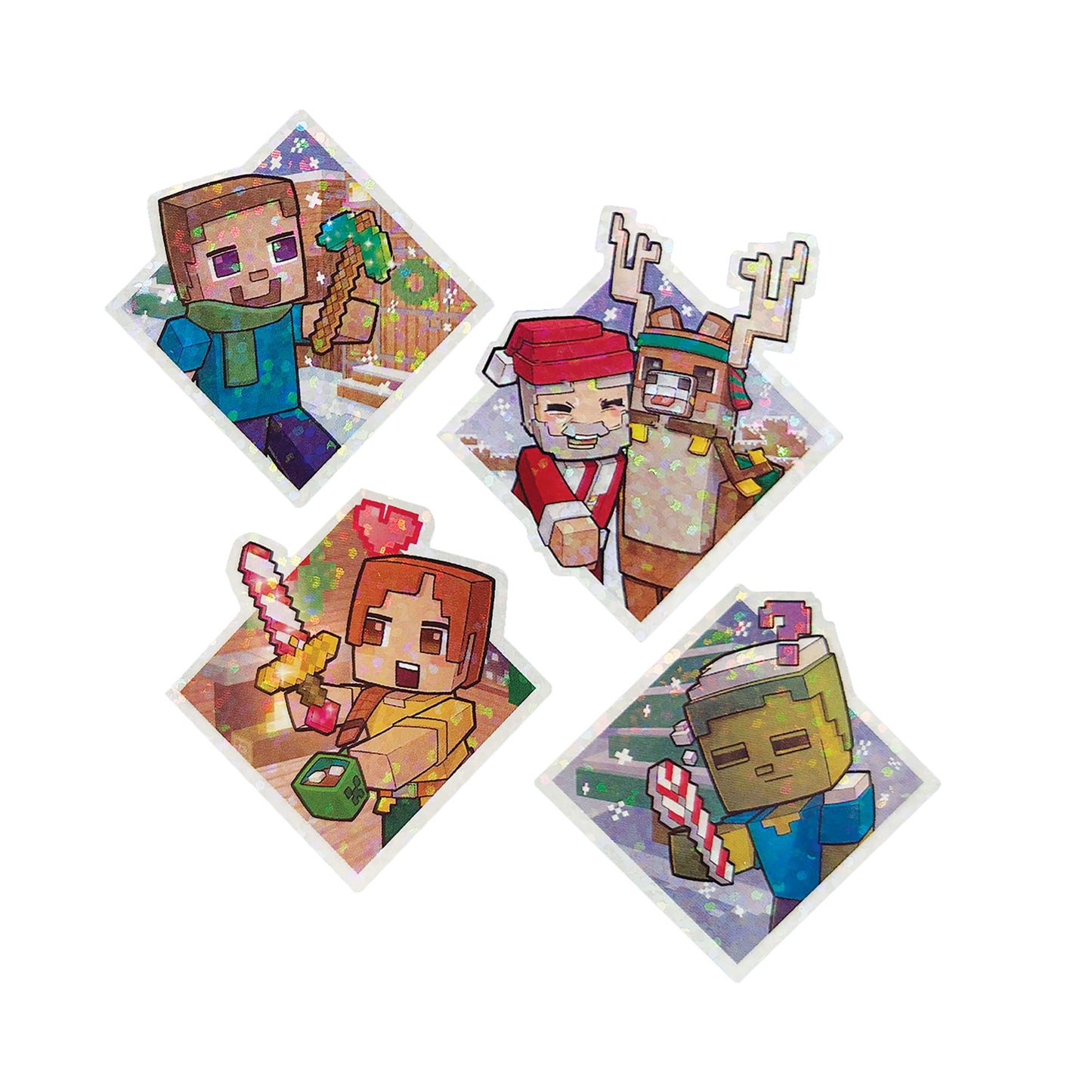 Minecraft Advent Calendar, 3 3.25-in Scale Action Figures, 17 Accessories & 4 Stickers