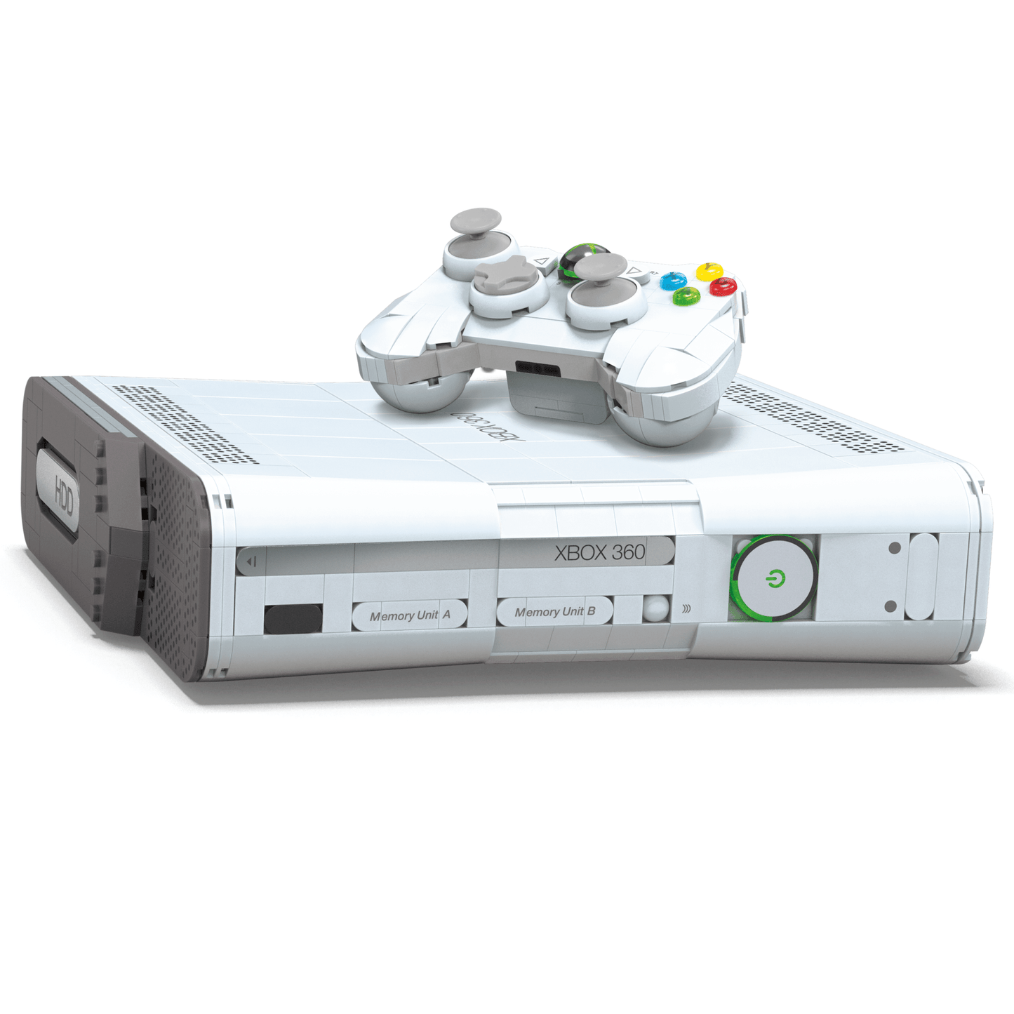 MEGA Microsoft Xbox 360 Replica Building Toy Kit With Lights (1342 Pieces) For Collectors