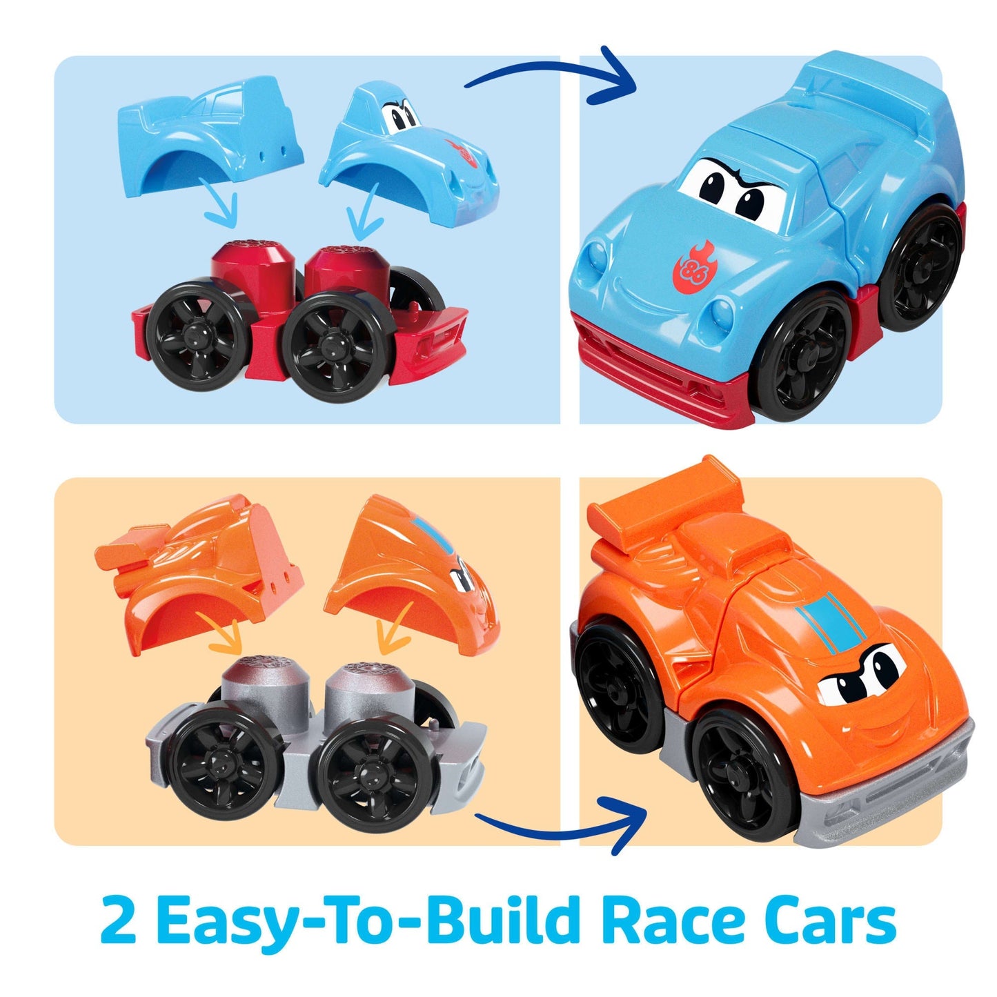 MEGA BLOKS First Builders Build & Race Rig Toy Blocks (19 Pieces) For Toddler
